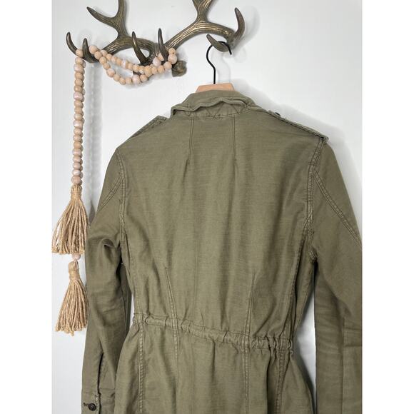 Free People Not Your Brothers Jacket XS Olive Green Utility Cargo Surplus - Picture 8 of 11